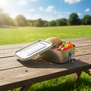 Lonchera Profesional de Cocina, Clásica, Rectangular, de Acero Inoxidable, con Tapa, para Almacenamiento de Alimentos - Product Image 3