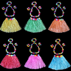 Jupe en herbe Shenxiu 30 cm, taille unique, costume de danse hawaïenne, couronne de fleurs, tenue de spectacle pour enfants - Product Image 4