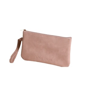 Pochette de voyage rose en polyester Leimo avec fermeture éclair, pochette carrée verticale, étui portable pour téléphone pour femmes, loisirs et voyages - Product Image 1