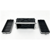 Boîtier de transport léger en plastique ABS rigide OEM 4U pour montage en rack, pour le stockage d'un amplificateur 8'' avec sac en filet zippé simple