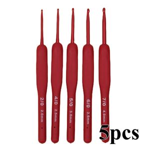 Furls agujas de tejer tulipán tunecino 5 uds juego de ganchos de ganchillo rojo plástico portátil Simple - Product Image 1