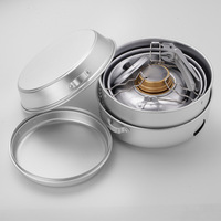 Réchaud à gaz et pot en alliage d'aluminium anodisé ultra-léger, résistant au vent et aux intempéries, ensemble de cuisine de camping 4-5L, équipement de cuisson pour la randonnée