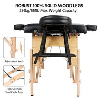 Yaheetech 24 pouces noir Table de Massage Portable Spa lit réglable en acier inoxydable cadre Design moderne pliable 2 sacs Non tissés