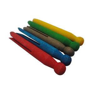 Pinzas redondas de madera para manualidades y lavandería, pinzas para ropa de muñeca de herencia tradicional a la antigua - Product Image 5