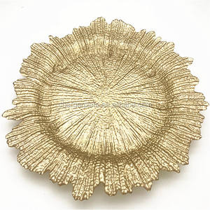 Assiettes de présentation en verre colorées pour décoration de table de mariage – Vente en gros - Product Image 2