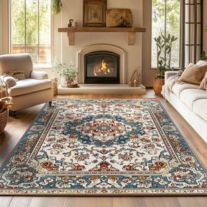 Modern Ethnic Floral Area <strong>Rug</strong> Bohemian Luxury Soft Plush Non Slip Foldable Carpet for Bedroom Living Room - Product Image 1