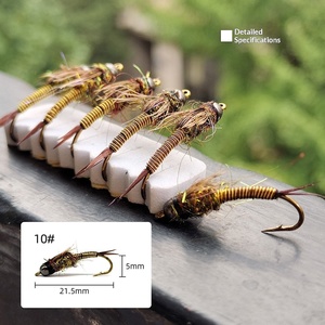 Nymphes de pêche à la mouche à tête de perle en tungstène, queue de faisan, nouées à la main, coulantes, sans plomb, pour la pêche à la truite et au grayling, Euro Nymphing 10 # - Product Image 3