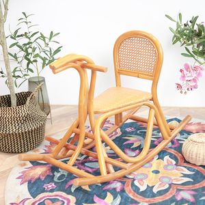 Cheval à bascule en osier fait à la main en rotin naturel bébé <span class=keywords><strong>chaise</strong></span> à bascule <span class=keywords><strong>jouet</strong></span> cadeau éducatif pour enfants siège à bascule sûr pour bébé - Product Image 5