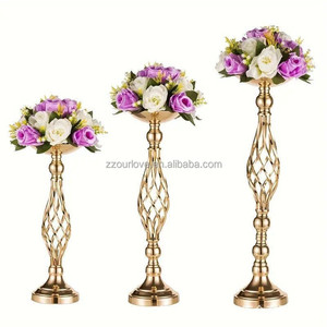 Ultimo Design: Supporto per Fiori da <span class=keywords><strong>Matrimonio</strong></span> in Oro e Argento, Centrotavola Floreale Alto in Metallo, Pronto per la Spedizione, Prezzo all'Ingrosso, MOQ Basso - Product Image 4