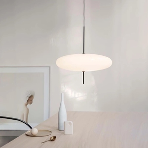Lampada a Sospensione Moderna in Vetro LED Bianco e Nero per Sala da Pranzo e Cucina - Product Image 1