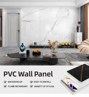 Plaque PVC Effet Marbre Brillant Style Moderne, Panneau UV, Vente Directe Usine, Étanche, Écologique, Anti-rayures pour Salle de Bain