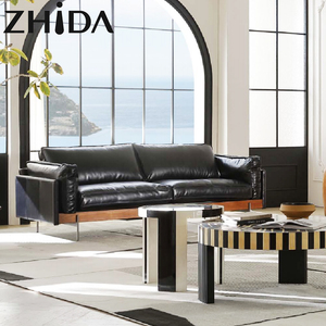 Sofá Seccional de cuero, conjunto de muebles de Italia, conjunto de sofá de salón de diseño grande y moderno de lujo - Product Image 2