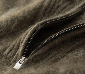 100% 캐시미어 니트 베이스 레이어 스웨터 맞춤 로고 라펠 하프 지퍼 두꺼운 캐시미어 스웨터 겨울 따뜻한 여성 캐시미어 탑 - Product Image 3