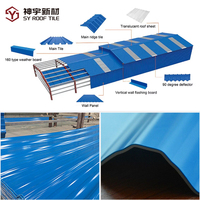 Isolation thermique et acoustique ASA Upvc Feuilles de toiture trapézoïdales Tuiles de toiture en PVC Feuille de plastique pour revêtement de toiture
