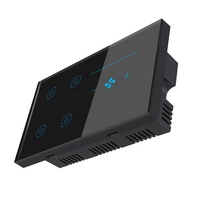 Interrupteur intelligent WiFi 4 voies en verre tactile 10A ABS pour éclairage et ventilateur, compatible Alexa et Google Assistant