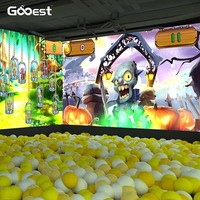 Gooest Magic Crazy Ball, Máquina de Juego Interactiva de Metal para Interiores, Proyector Comercial, Simulador de Vuelo de 360 Grados, Parque de Atracciones