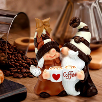 Nouvelle Sculpture Artisanale en Résine de Noël, Gnome de Noël pour Deux Personnes, Style Dessin Animé, Décoration de Bureau, Cadeaux Transfrontaliers