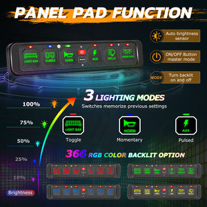 Panneau de commutation universel sans fil RGB 6 Gang App Control 4WD <span class=keywords><strong>LED</strong></span> Light New 12V/24V Combination <span class=keywords><strong>Switch</strong></span> for Car Accessories - Product Image 3