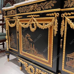 Armoire de table <span class=keywords><strong>console</strong></span> de salon de sculpture à la main en marbre en bois massif classique français de luxe - Product Image 3