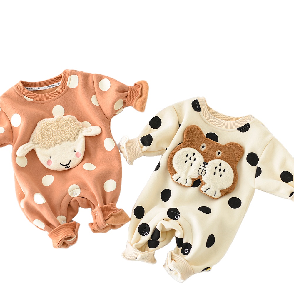 Комбинезон в горошек с длинным рукавом и трехмерной вышивкой, для маленьких мальчиков и девочек, в Корейском стиле, новинка на лето и осень 22