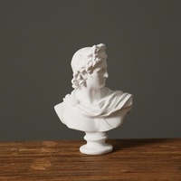 Buste d'Apollon en résine imitation gypse blanc, figurine classique européenne, statue de personnage grec pour la décoration de table à la maison