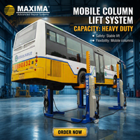 Maxima 4 Postes, Pont élévateur commercial pour poids lourds, Colonne mobile robuste, Pont élévateur sans câble pour camions et bus, FC75, 7,5 tonnes/colonne