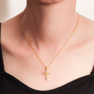 Collana da Donna alla Moda con Ciondolo a Croce a 8 Caratteri Simbolo dell'<span class=keywords><strong>Amore</strong></span> Infinito, in Rame Geometrico con Diamanti, Versatile, Regalo - Product Image 3