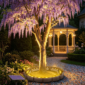 Lámpara <span class=keywords><strong>Solar</strong></span> de Jardín <span class=keywords><strong>con</strong></span> Anillo de Luz de 8x3W, <span class=keywords><strong>con</strong></span> Sensor de Luz, para Iluminación LED de Jardín Exterior - Product Image 1