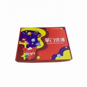 Custom toy packaging white corrugated paper box with plastic handle
