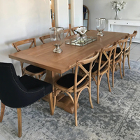 Ensemble de chaises de table à manger 8 places de haute qualité Options rondes et rectangulaires Panneau de bois économique pour la maison et le restaurant