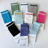 Chaussettes de sport fines à logo personnalisé, respirantes et à séchage rapide, 100 % coton, pour le yoga, la danse et la gym