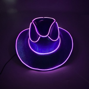Sombrero de Vaquero/Vaquera con Luces LED de Colores para Adultos, para Fiestas de <span class=keywords><strong>Pascua</strong></span>, Navidad, Disfraces de Cosplay, Diseño Elegante de Plástico - Product Image 3