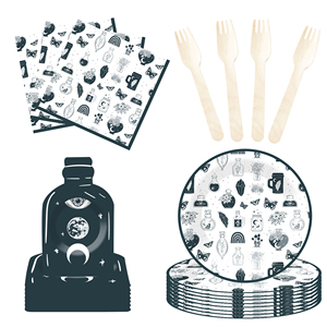 DAMAI Halloween Party Supplies Party Disposable Tableware Set Birthday Favor for Halloween Party Halloween Paper Plates Napkins - Product Image 4