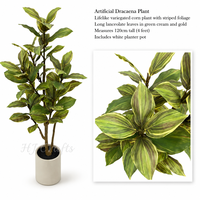 Arbre artificiel en plastique écologique de 120 cm de haut, feuillage varié réaliste vert et jaune, plante artificielle en pot pour villa et hôtel