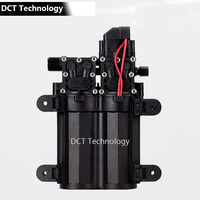 Pompa Diafragma Motor Kuningan Ganda Self-Priming, Penyemprot Listrik Kecil untuk Cuci Mobil dan Pertanian Bertekanan Tinggi DC12V 7-9 L/mnt