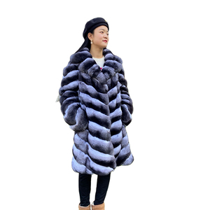 Cappotti di lusso di pellicce splendide per donna <span class=keywords><strong>cappotto</strong></span> di pelliccia di cincillà reale giacca lunga Oversize di cincillà di moda invernale - Product Image 2