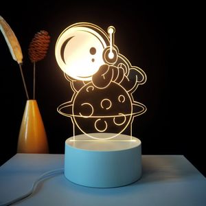 Recargable 3D Thinking Action Astronaut Night Light Touch Control Siete colores para escritorio adolescente - Product Image 1