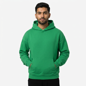Nouveauté : Sweat à capuche oversize à demi-zip pour hommes et garçons, 100 % coton, manches longues, avec deux poches, idéal pour l'hiver - Product Image 1