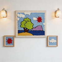 Kits de broderie au point de croix faits main en coton encadré avec logo personnalisé, pour débutants, faciles à réaliser