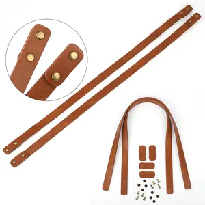 60cm lange Taschen griffe aus Kunstleder mit Laschen an beiden Enden und kostenlosen Nieten für den Ersatz von Taschen gurten