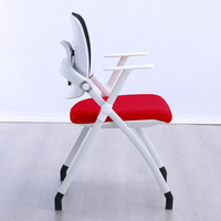 Chaise d'école ergonomique à dossier double mobile et pliable pour salle de classe intelligente