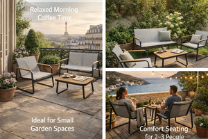 Ensemble <span class=keywords><strong>de</strong></span> canapés d'extérieur modernes <span class=keywords><strong>4</strong></span> pièces, mobilier <span class=keywords><strong>de</strong></span> jardin pour <span class=keywords><strong>balcon</strong></span> et terrasse, marché européen - Product Image 5