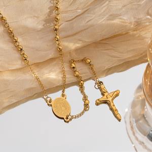 3mm in acciaio inox perline di preghiera benedizione lungo <span class=keywords><strong>rosario</strong></span> croce maria <span class=keywords><strong>collana</strong></span> religiosa per le donne degli uomini - Product Image 6