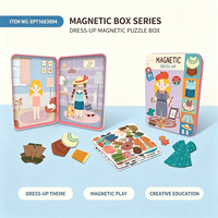 Série de boîtes en métal magnétiques portables EPT pour jeux de déguisement, avec animaux, dinosaures et filles à la mode, ensemble de jeu de voyage pour enfants pour jeux de rôle