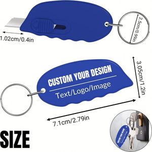 Mini-couteau découseur de colis en plastique personnalisé avec logo, ouvre-lettre porte-clés, couteau de découpe portable en gros avec porte-clés, idéal pour les cadeaux - Product Image 2