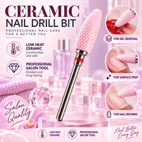 Mata Bor Kuku Keramik Premium Tahan Aus Multifungsi untuk Penghapusan Gel Akrilik, Perawatan Kutikula, Peralatan Salon