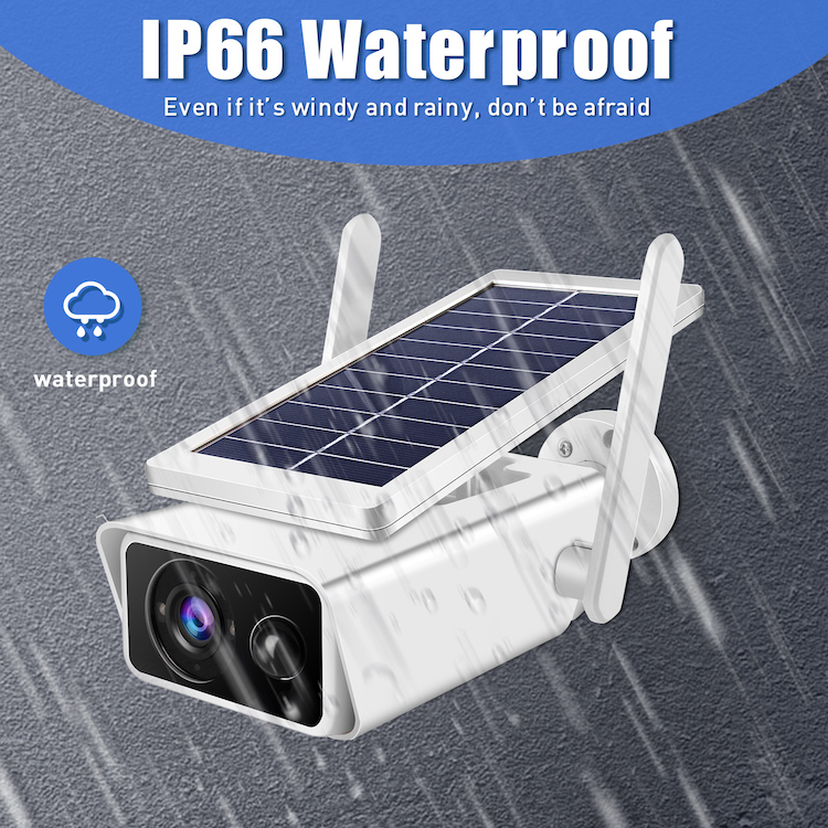 PTZ Outdoor Solar Panel Security Camera Wireless With Floodlight