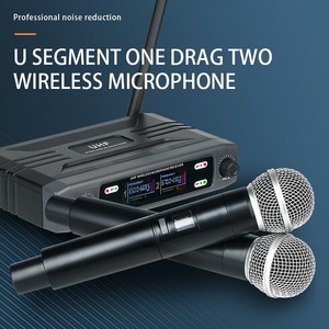 Chuyên Nghiệp Microfono inalambrico UHF Micro Không Dây Hệ Thống 2 Kênh Cầm Tay Karaoke <span class=keywords><strong>Microphone</strong></span> Cho Đảng Nhà - Product Image 3