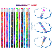 Crayons de papeterie en bois personnalisés 24 pièces, crayons à dessin pour enfants avec gomme pour l'école