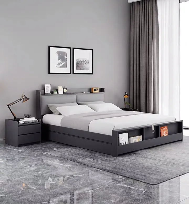 Sıcak satış fabrika fiyat ahşap yatak odası mobilyası Modern yatak odası takımı